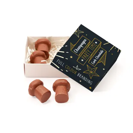 Party Time - Eco Treat Box - Champagne Cork Chocolate - Popping Candy - branded promotional product