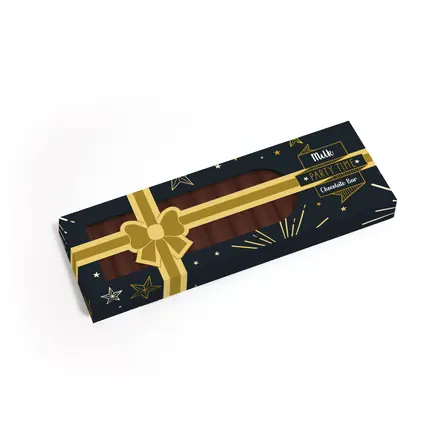 Party Time - Eco 12 Baton Bar Box - Milk Chocolate³ - Present Box - 35% Cocoa - branded promotional product
