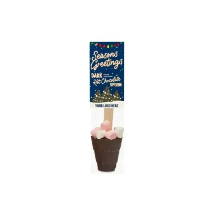 Winter Collection - Eco Info Card - Hot Choc Spoon - Dark Chocolate - Mini Marshmallows - branded promotional product