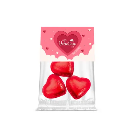 Valentines - Eco Info Card - Red Foiled Hearts - branded promotional product