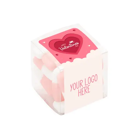 Valentines - Clear Cube - Squashies - branded promotional product
