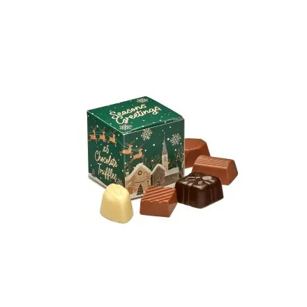 Winter Collection `25 - Eco Maxi Cube - 5 Chocolate Truffles - branded promotional product