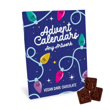 Advent Calendars - Maxi Advent Calendar - Vegan Dark Chocolate - 70% Cocoa - branded promotional product