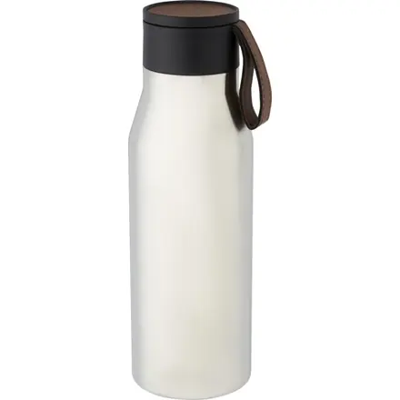 Ljungan 500 ml copper vacuum insulated stainless steel bottle with PU leather strap and lid - PF Concept promotional product, branded with your logo