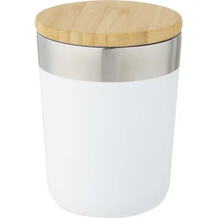 Lagan 330 ml copper vacuum insulated stainless steel tumbler with bamboo lid - PF Concept promotional product, branded with your logo