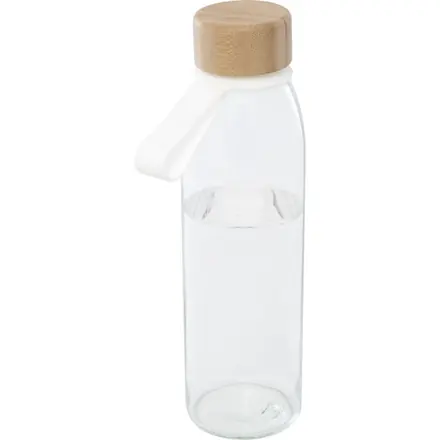 Porto 500 ml glass water bottle with silicone handle and bamboo lid - PF Concept promotional product, branded with your logo