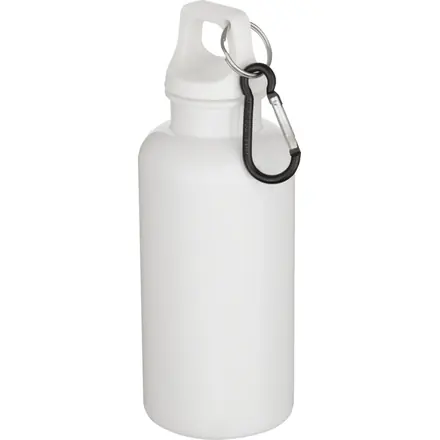 Oregon 400 ml solid colour RCS recycled plastic water bottle with carabiner - PF Concept promotional product, branded with your logo