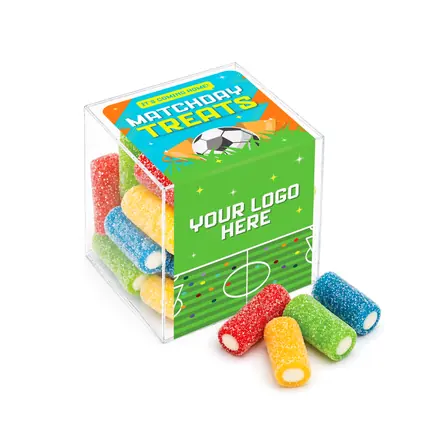 Matchday Treats - Clear Cube - Fizzy Bites - branded promotional product