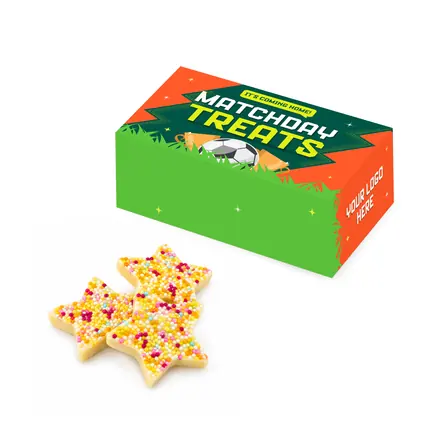 Matchday Treats - Eco Maxi Box - White Choc Jazzie Stars - branded promotional product