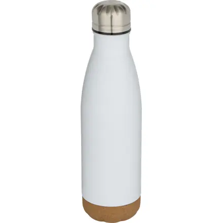 Cove 500 ml double wall vacuum insulated stainless steel water bottle with cork details - PF Concept promotional product, branded with your logo