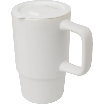 Carter 450 ml ceramic mug with plastic lid - PF Concept promotional product, branded with your logo