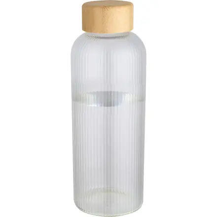 Mirage 650 ml single-walled borosilicate glass bottle with bamboo lid - PF Concept promotional product, branded with your logo