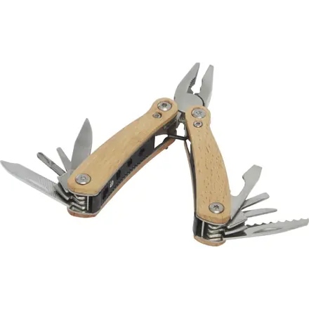 Anderson 12-function medium wooden multi-tool - PF Concept promotional product, branded with your logo