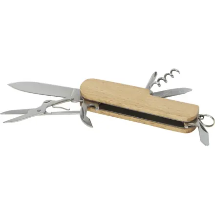 Richard 7-function wooden pocket knife - PF Concept promotional product, branded with your logo