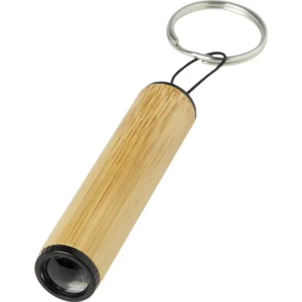 Cane bamboo key ring with light - PF Concept promotional product, branded with your logo