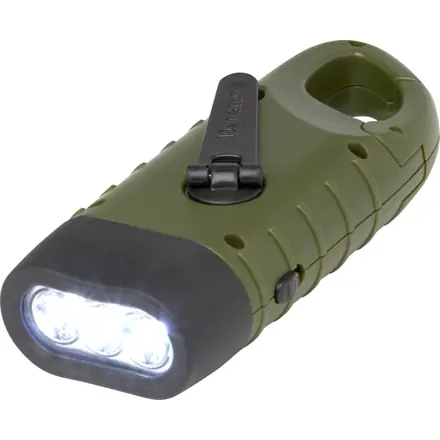 Helios recycled plastic solar dynamo flashlight with carabiner - PF Concept promotional product, branded with your logo