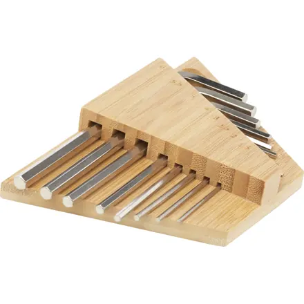 Allen bamboo hex key tool set - PF Concept promotional product, branded with your logo