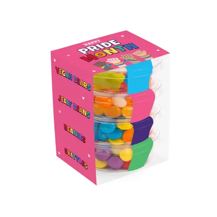 Pride 2026 - Eco Pot Stackers - Sweets Mix - branded promotional product