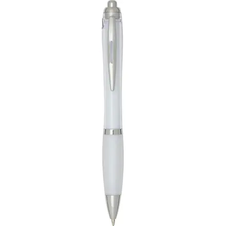 Penna a sfera in plastica riciclata certificata RCS con fusto e impugnatura colorati (inchiostro blu) Nash - PF Concept promotional product, branded with your logo