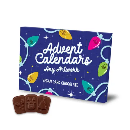Advent Calendars - Mini Advent Calendar - Vegan Dark Chocolate - 70% Cocoa - branded promotional product