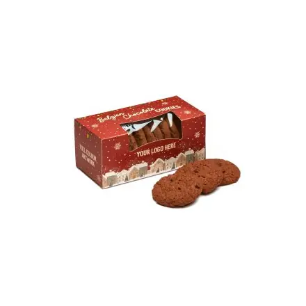 Winter Collection `25 - Eco Biscuit Box - Belgian Chocolate Cookies - branded promotional product