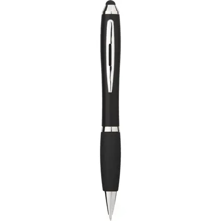 Nash coloured stylus ballpoint pen with black grip (blue ink) - branded promotional product