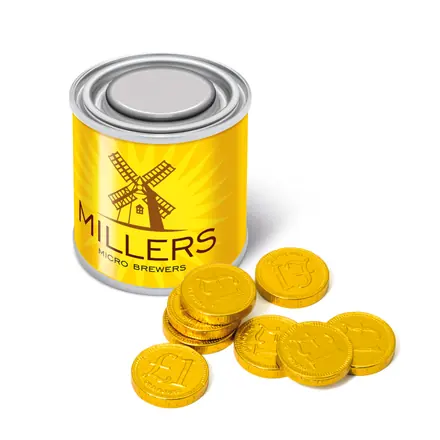Small Paint Tin - Chocolate Coins - branded promotional product