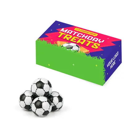 Matchday Treats - Eco Maxi Box - Chocolate Footballs - branded promotional product