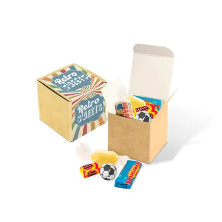 Eco Range - Eco Kraft Cube - Retro Sweets - branded promotional product