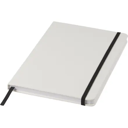 Spectrum A5 white notebook with coloured strap - PF Concept promotional product, branded with your logo