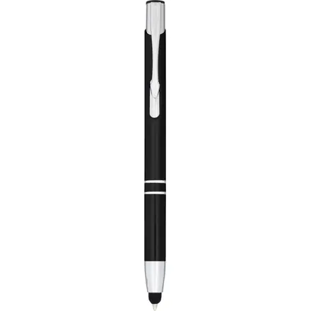 Moneta anodized aluminium click stylus ballpoint pen (blue ink) - PF Concept promotional product, branded with your logo