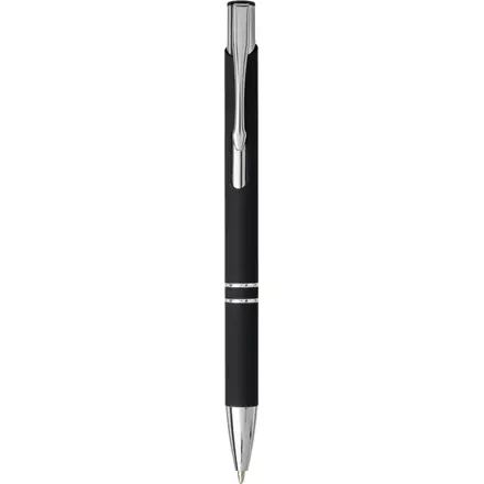 Moneta soft touch ballpoint pen (black ink) - PF Concept promotional product, branded with your logo