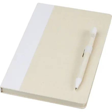 Dairy Dream A5 size reference recycled milk cartons notebook and ballpoint pen set - PF Concept promotional product, branded with your logo