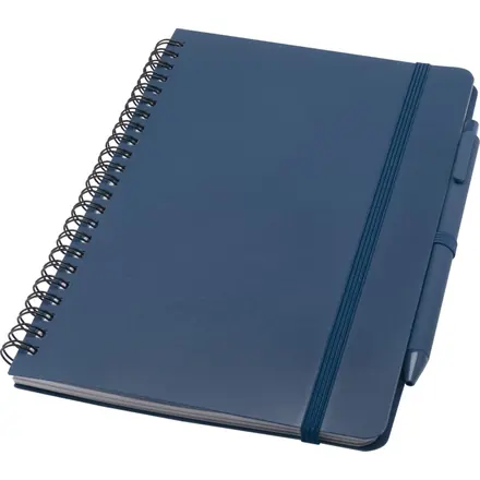 Thalaasa A5 ocean-bound hard cover notebook with ballpoint pen (black ink) - PF Concept promotional product, branded with your logo