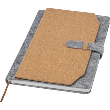 Viviana A5 recycled felt and cork notebook - PF Concept promotional product, branded with your logo