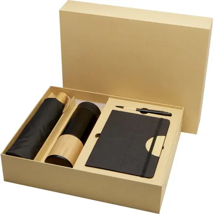 Carmen A5 hard cover notebook and ballpoint pen gift set (black ink) - PF Concept promotional product, branded with your logo