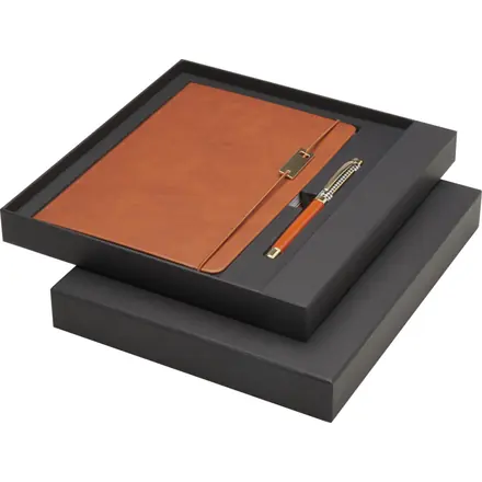 Legato A5 notebook and rollerball pen set (blue ink) - PF Concept promotional product, branded with your logo