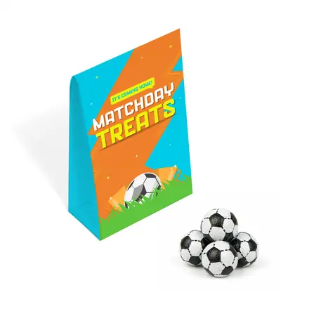Matchday Treats - Eco Carton - Chocolate Footballs - branded promotional product