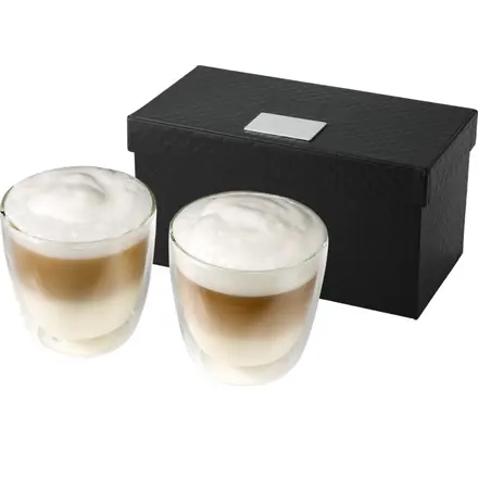 Boda 2-piece glass coffee cup set - PF Concept promotional product, branded with your logo