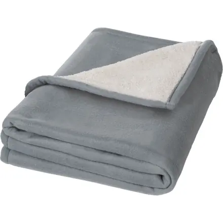 Springwood soft fleece and sherpa plaid blanket - PF Concept promotional product, branded with your logo