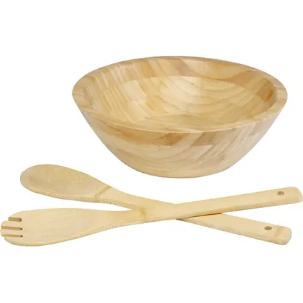 Argulls bamboo salad bowl and tools - PF Concept promotional product, branded with your logo