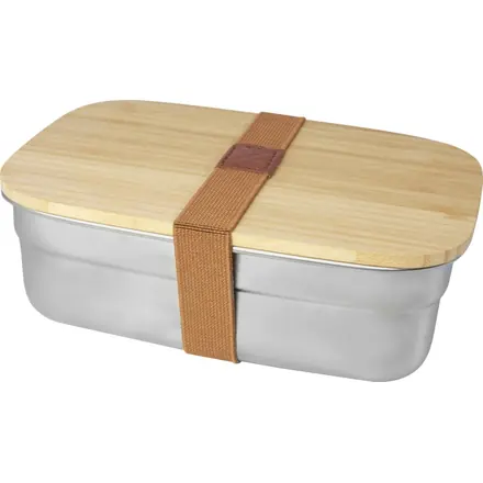 Tite 700 ml stainless steel lunch box with bamboo lid - PF Concept promotional product, branded with your logo