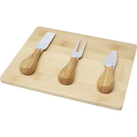 Ement bamboo cheese board and tools - PF Concept promotional product, branded with your logo