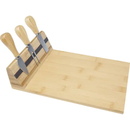 Mancheg bamboo magnetic cheese board and tools - PF Concept promotional product, branded with your logo