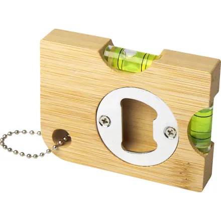 Levo bamboo bottle opener with level - PF Concept promotional product, branded with your logo