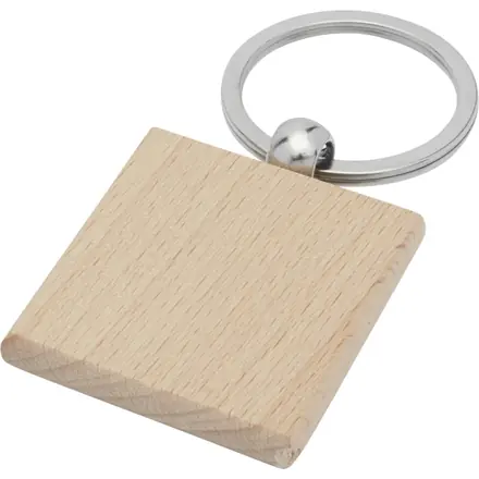 Gioia beech wood squared keychain - PF Concept promotional product, branded with your logo
