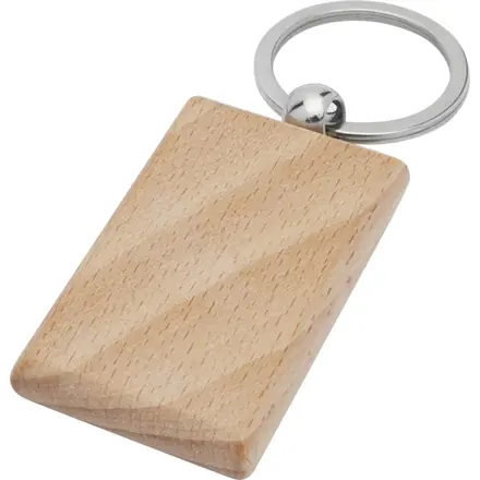 Gian beech wood rectangular keychain - PF Concept promotional product, branded with your logo