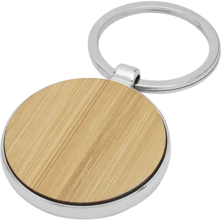 Nino bamboo round keychain - PF Concept promotional product, branded with your logo