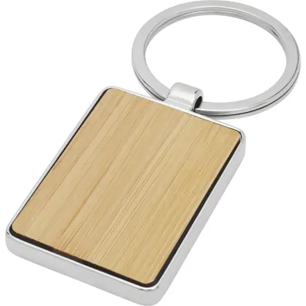 Neta bamboo rectangular keychain - PF Concept promotional product, branded with your logo