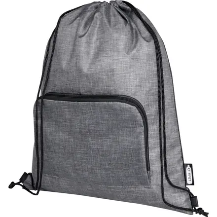 Ash recycled foldable drawstring bag 7L - PF Concept promotional product, branded with your logo